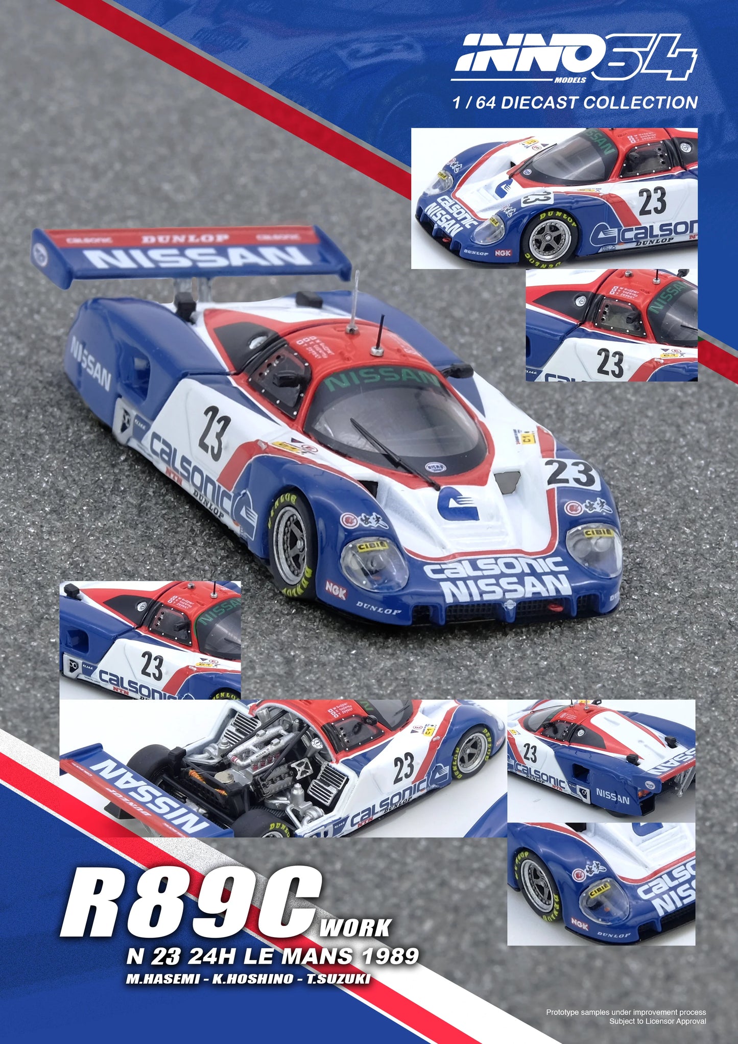 INNO64 1:64 NISSAN R89C WORK N23 24H LE MANS 1989 (IN64-R89C-89LM23)