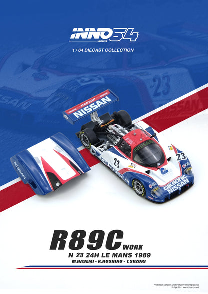 INNO64 1:64 NISSAN R89C WORK N23 24H LE MANS 1989 (IN64-R89C-89LM23)