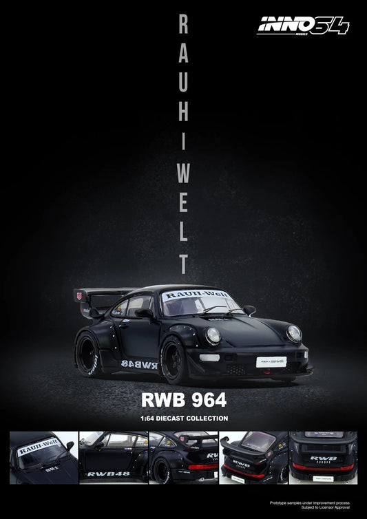 INNO64 1:64 Porsche RWB 964 Black Matt (IN64-RWB964-BM)
