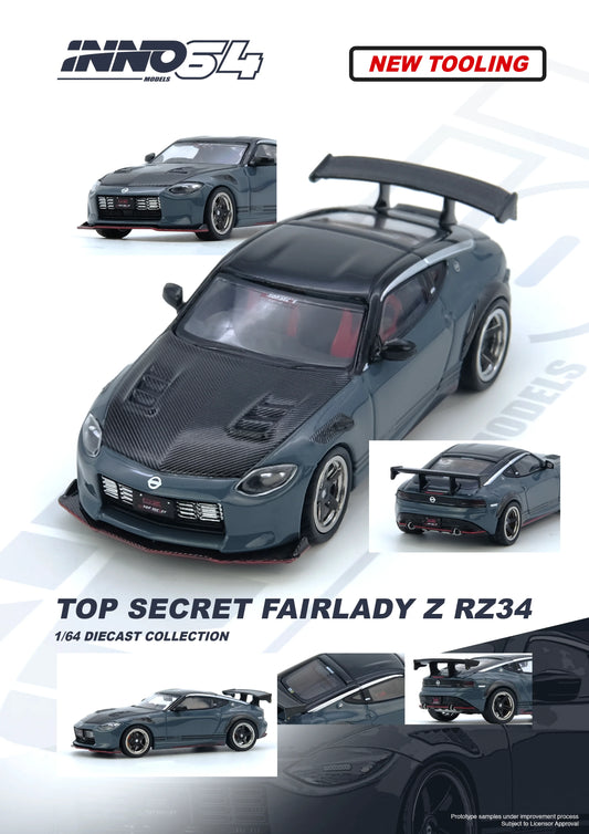 INNO64 1:64 Nissan TOP SECRET FAIRLADY Z (RX34) Stealth Gray (IN64-Z34TS-SG)