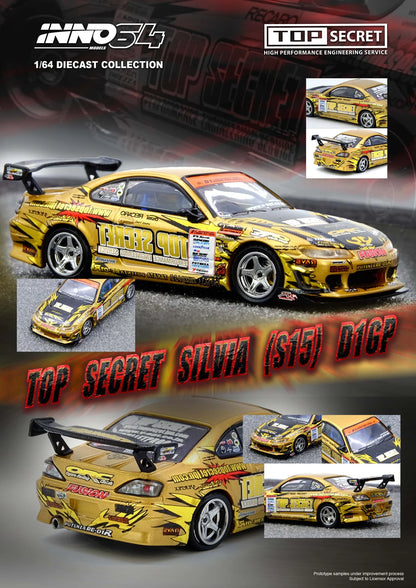 INNO64 1:64 TOP SECRET Silvia S15 Gold (IN64-S15TS-D104)