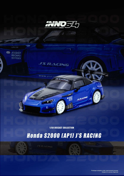 INNO64 1/64 HONDA S2000 J'S RACING Blue (IN64-S2000JS-BLUE)