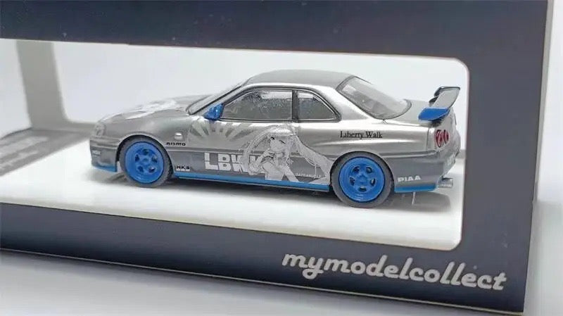 Model Collect 1:64 Nissan Skyline Mk 10 R34 25GT Turbo ER34 White Queen