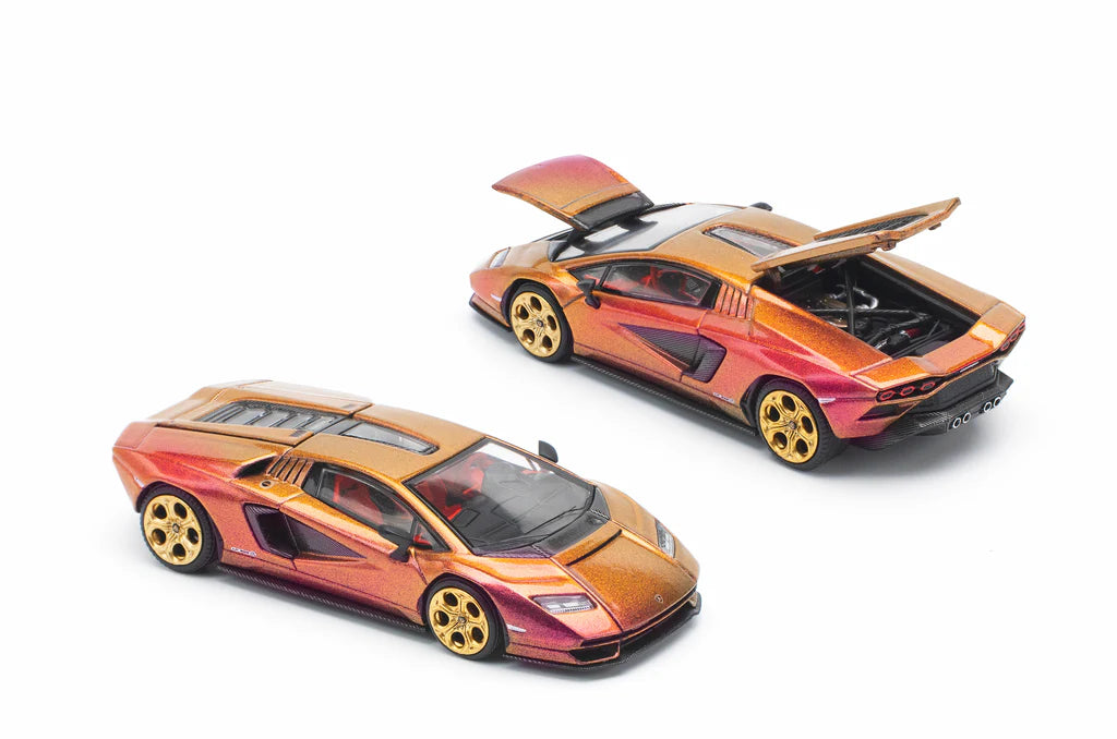 Pop Race 1:64 Lamborghini Countach LPI 800-4 BLU HAL Opening Front and Rear Detailed Engine (PR640175)