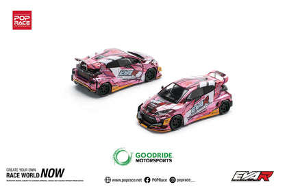 Pop Race 1:64 Toyota GR Yaris EVA RT Production Model Custom Type-08 Good Ride GR Yaris Rocket Bunny Chrome Pink (PR640220)