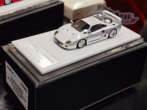 [Premium Resin Model] MY64 MY64X 1:64 Ferrari Classic F40 (F120) Argento Nurburgring Brunei Sultan "BP7878" Limited to 199 Pieces