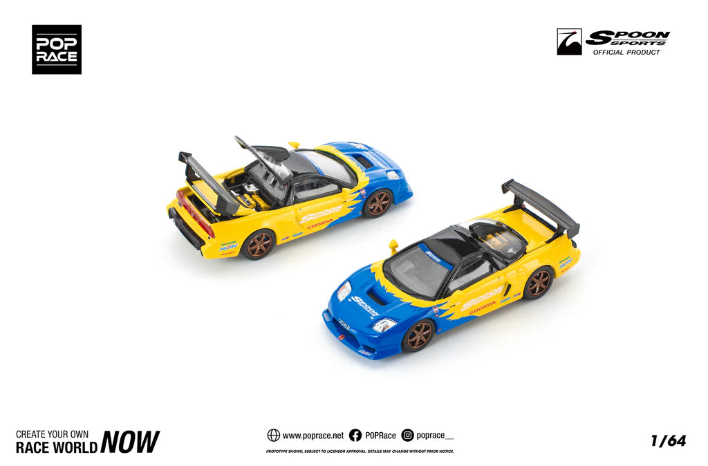 Pop Race 1:64 Honda Spoon NSX-R GT Opening Hood Detailed Engine Spoon Official Licensed (PR640310)