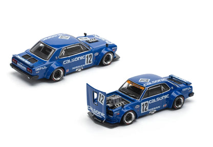 Pop Race 1:64 Skyline GT-R KPGC10 V8 Drift Hakosuka Calsonic #12 Opening Front and Rear Detailed Engine (PR640114)