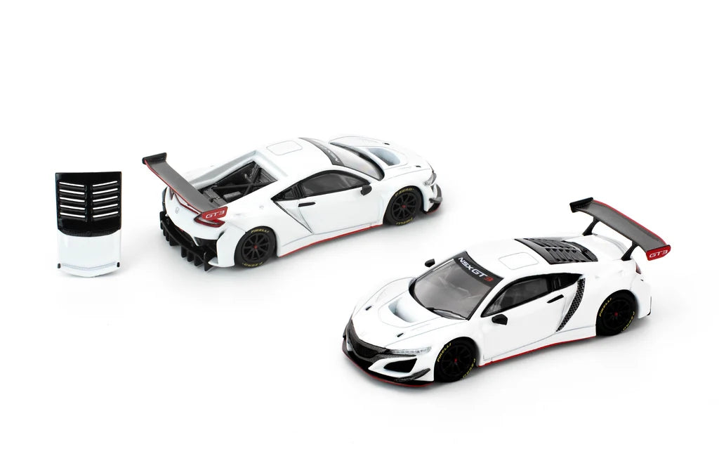 Pop Race 1:64 Honda NSX GT3 EVO22 White Opening Hood Detailed Engine (PR640280)