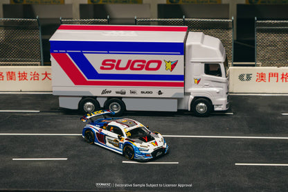 Tarmac Works 1/64 Audi R8 LMS GT3 EVO II Macau GT Cup - FIA GT World Cup 2024 Uno Racing #30 with Tarmac Cards Combo Set and Truck Packaging - Tarmac Works HOBBY64