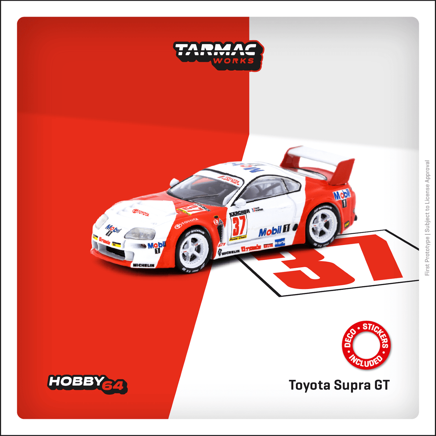 Tarmac Works 1/64 Toyota Supra GT BPR Zhuhai 1995 #37 - HOBBY64
