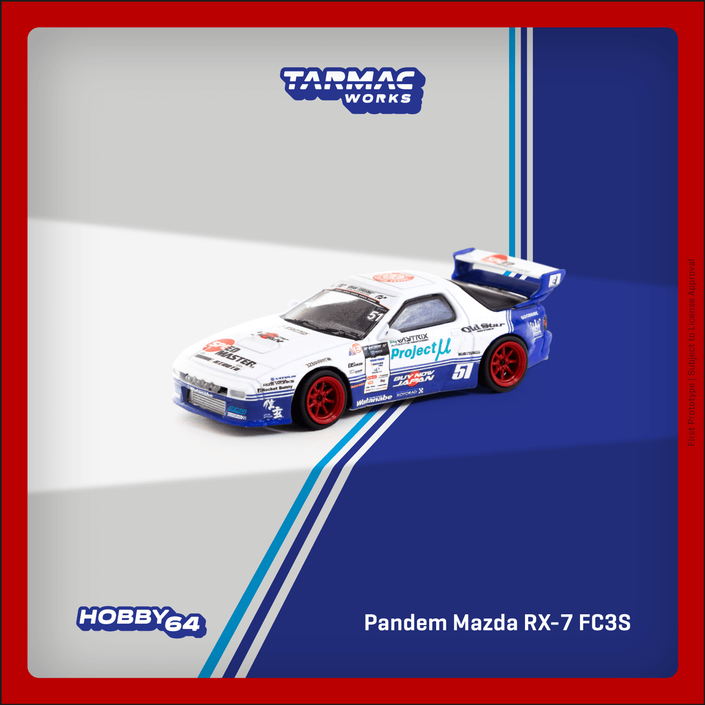 Tarmac Works 1/64 Pandem Mazda RX-7 FC3S Drift - HOBBY64