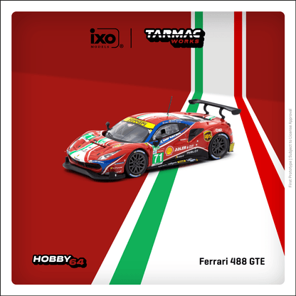Tarmac Works X iXO Models 1/64 Ferrari 488 GTE 24h of Le Mans 2020 #71 - HOBBY64
