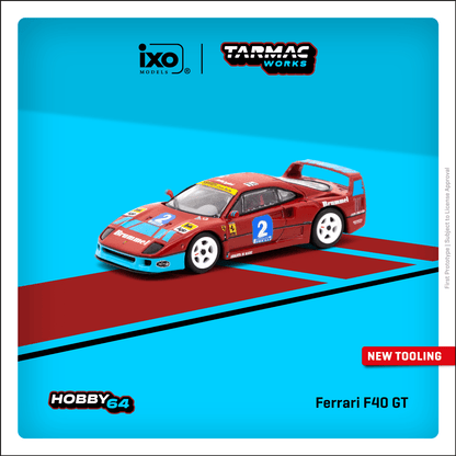 Tarmac Works X iXO Models 1/64 Ferrari F40 GT Italian GT Championship 1992 #2 - HOBBY64