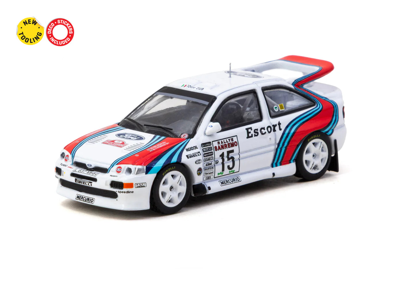 Tarmac Works 1/64 Ford Escort RS Cosworth WRC Rallye Sanremo 1994 #15 - Tarmac Works HOBBY64