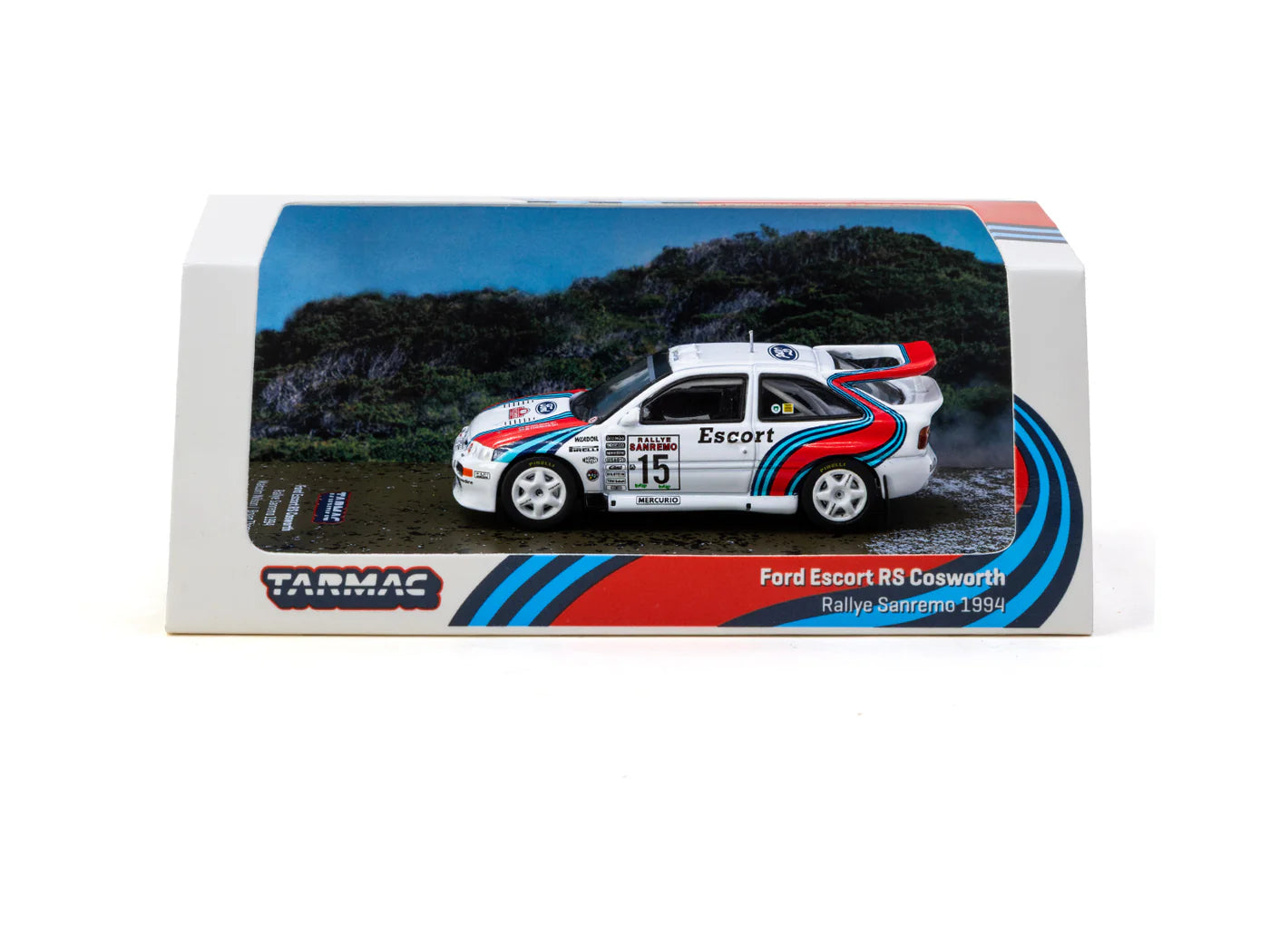 Tarmac Works 1/64 Ford Escort RS Cosworth WRC Rallye Sanremo 1994 #15 - Tarmac Works HOBBY64