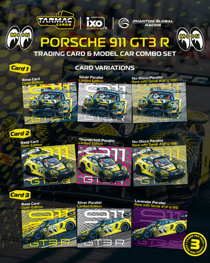 Tarmac Works 1/64 Porsche 911 GT3 R GT World Challenge Asia 2025 Phantom Global Racing #13 with Tarmac Cards - Tarmac Works x iXO Models HOBBY64
