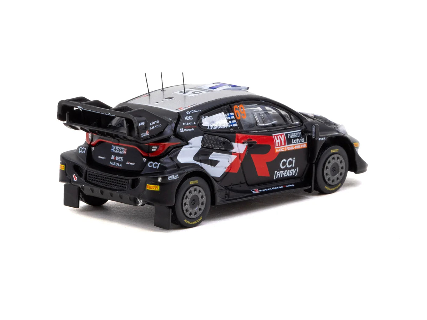 Tarmac Works 1/64 Toyota GR YARIS Rally1 HYBRID Rally Latvia 2024 Winner #69 - Tarmac Works x iXO Models HOBBY64