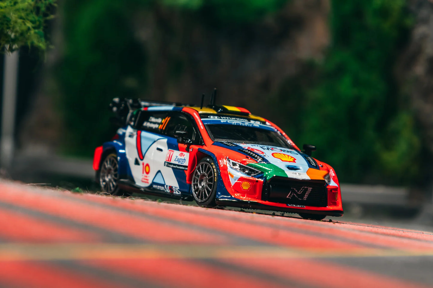 Tarmac Works 1/64 Hyundai i20 N Rally1 Hybrid Croatia Rally 2024 #11 - Tarmac Works x iXO Models HOBBY64