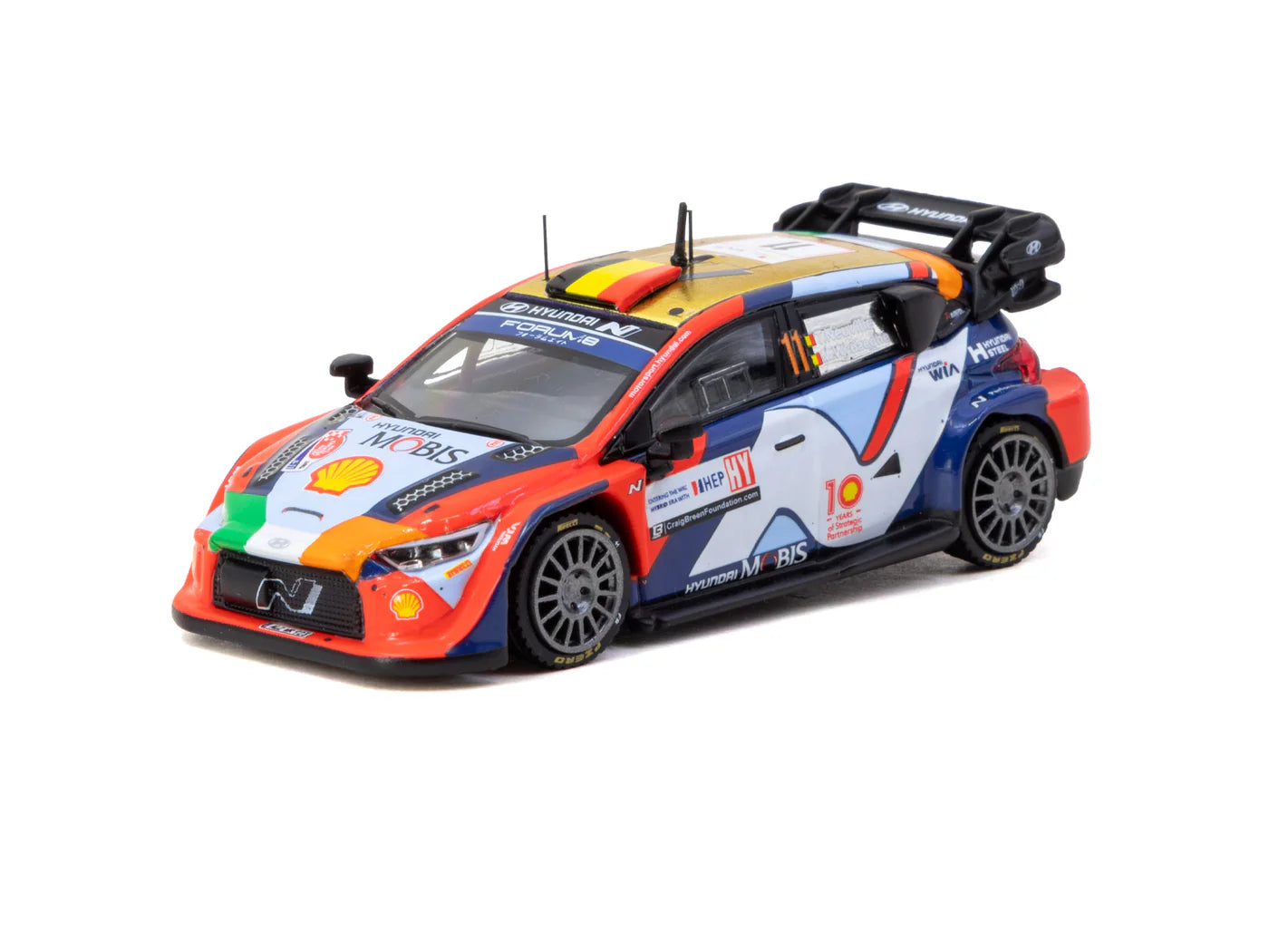 Tarmac Works 1/64 Hyundai i20 N Rally1 Hybrid Croatia Rally 2024 #11 - Tarmac Works x iXO Models HOBBY64