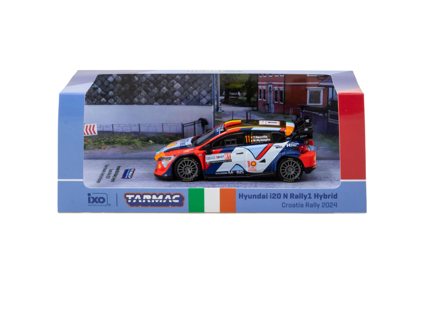 Tarmac Works 1/64 Hyundai i20 N Rally1 Hybrid Croatia Rally 2024 #11 - Tarmac Works x iXO Models HOBBY64