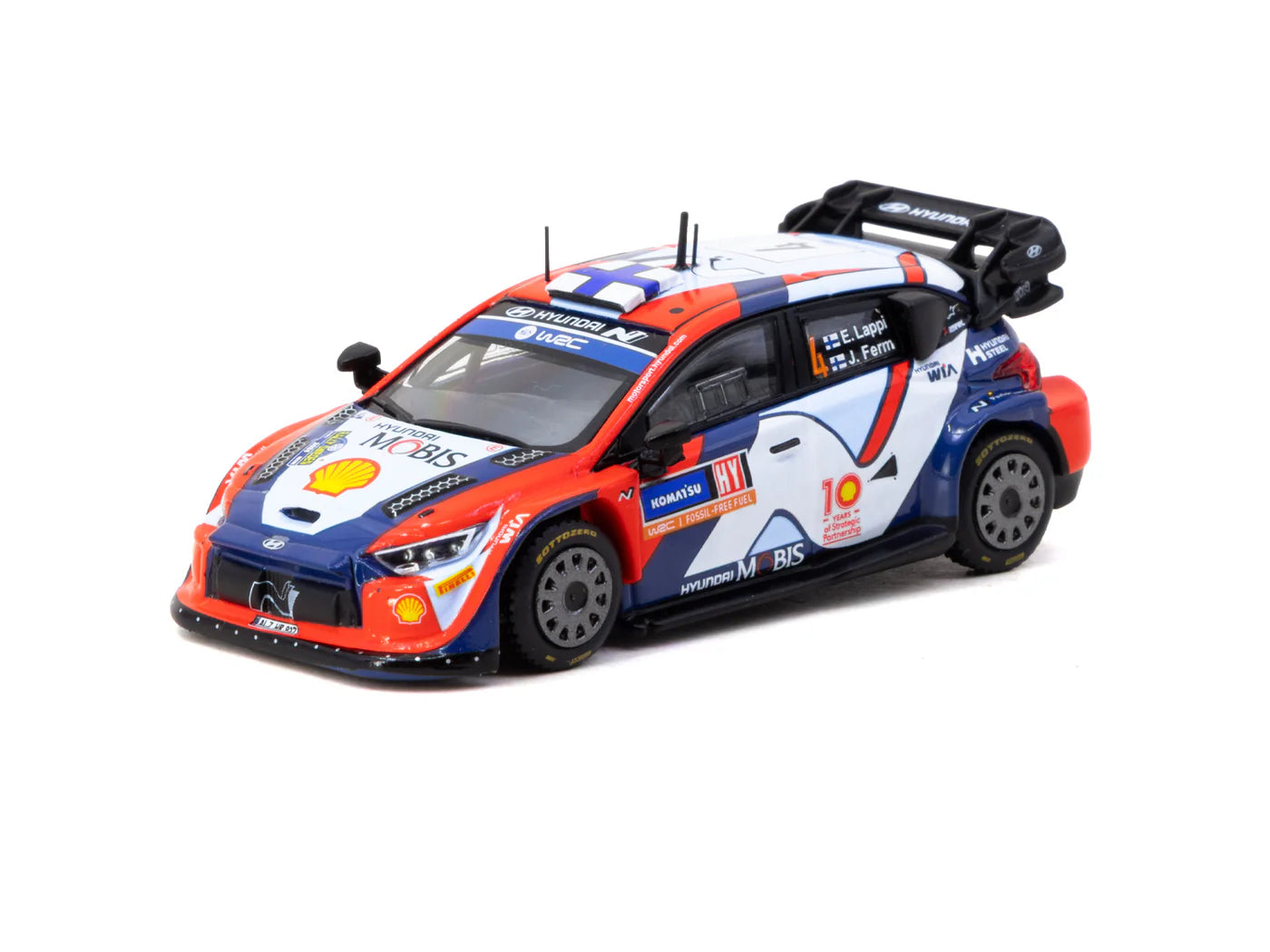 Tarmac Works 1/64 Hyundai i20 N Rally1 Hybrid Rally Sweden 2024 Winner #4 - Tarmac Works X iXO Models HOBBY64
