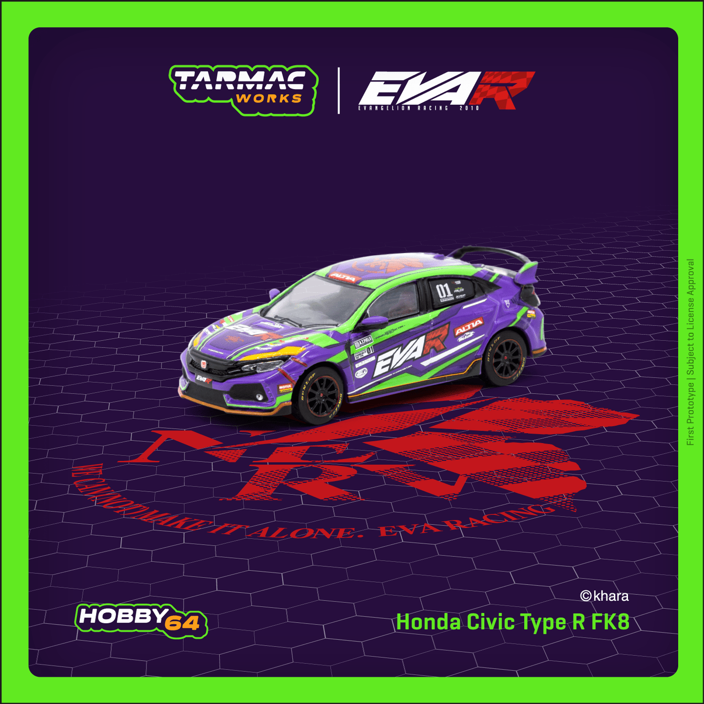 Tarmac Works 1/64 EVA RT TEST TYPE-01 Honda Civic TYPE R FK8 - HOBBY64