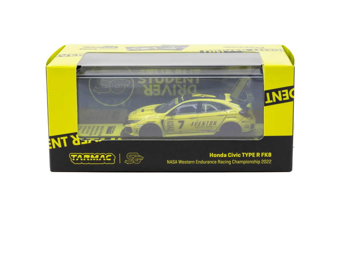 Tarmac Works 1/64 Honda Civic TYPE R FK8 NASA Western Endurance Racing Championship 2022 #7 Student Driver (by Daniel Wu) - Tarmac Works HOBBY64