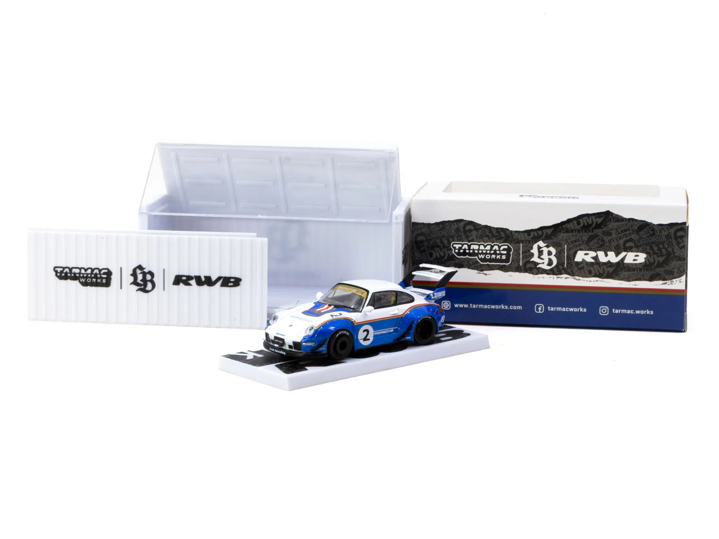 Tarmac Works 1/64 Porsche RWB 993 Liberty Walk with Container Packaging - Tarmac Works HOBBY64