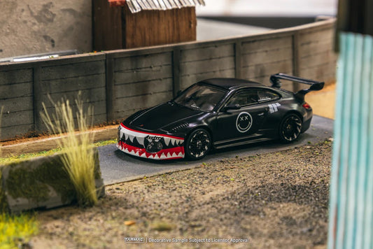 Tarmac Works 1/64 Porsche Old & New 997 Matte Black - HOBBY64