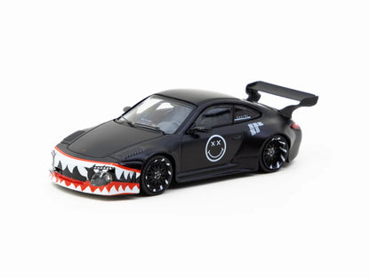 Tarmac Works 1/64 Porsche Old & New 997 Matte Black - HOBBY64