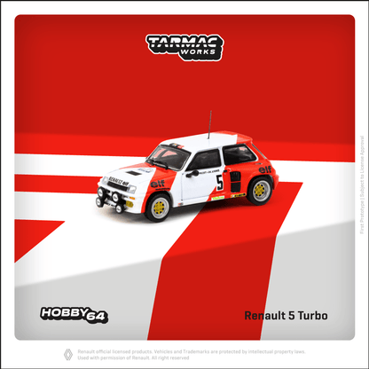 Tarmac Works 1/64 Renault 5 Turbo Rallye du Var 1982 #5 - HOBBY64