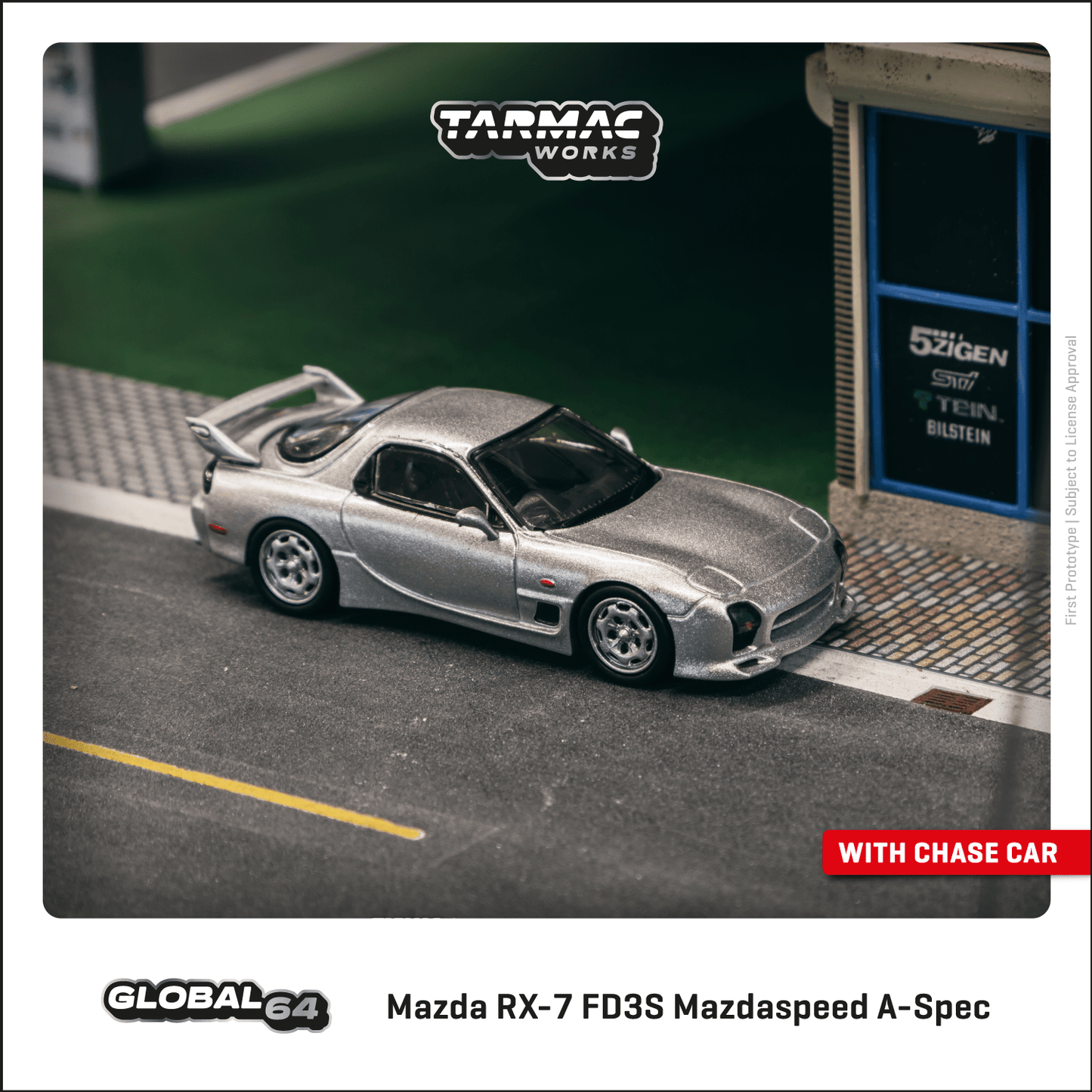 Tarmac Works 1/64 Mazda RX-7 FD3S Mazdaspeed A-Spec Silver Stone Metallic - GLOBAL64