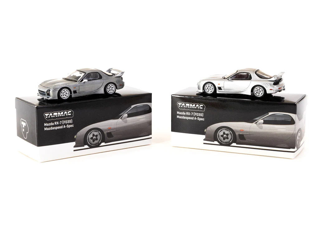 Tarmac Works 1/64 Mazda RX-7 FD3S Mazdaspeed A-Spec Silver Stone Metallic - GLOBAL64