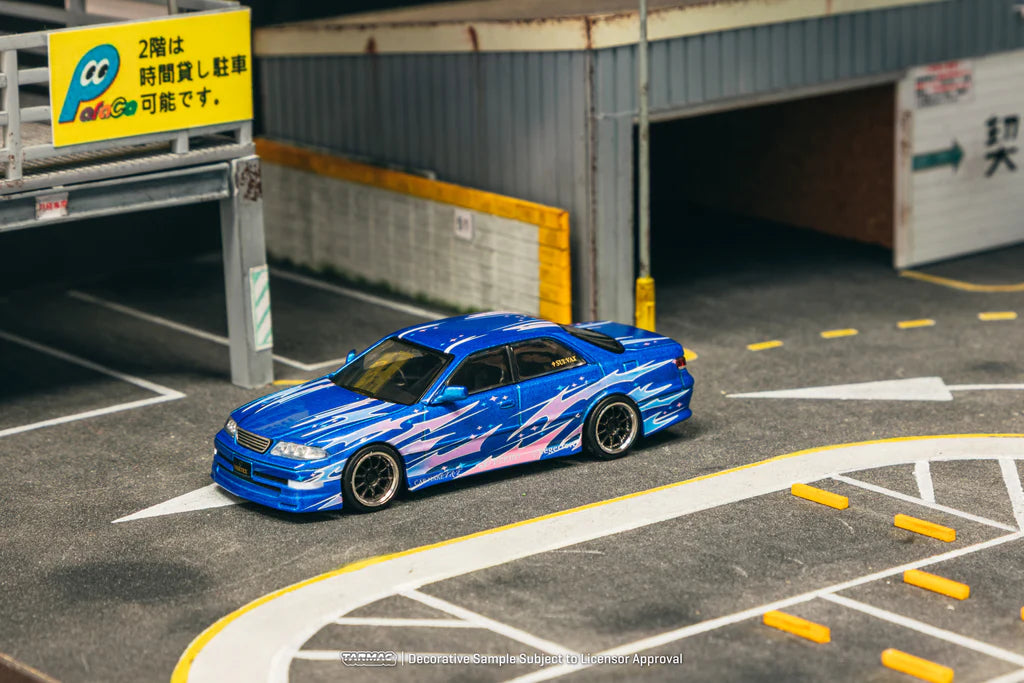 Tarmac Works 1/64 VERTEX Toyota Mark II JZX100 Blue Metallic - GLOBAL64