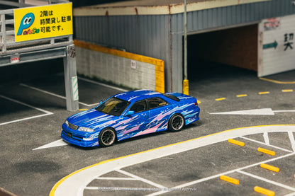 Tarmac Works 1/64 VERTEX Toyota Mark II JZX100 Blue Metallic - GLOBAL64