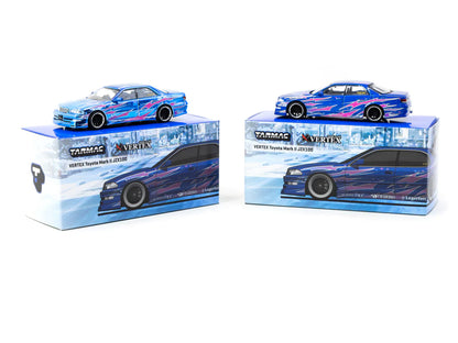 Tarmac Works 1/64 VERTEX Toyota Mark II JZX100 Blue Metallic - GLOBAL64