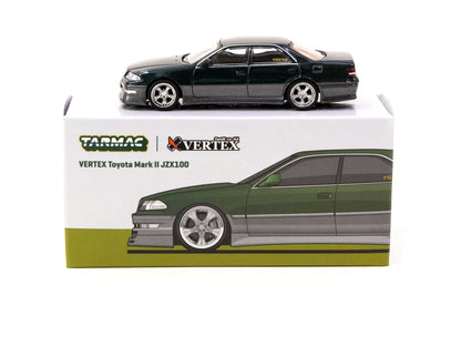 Tarmac Works 1/64 VERTEX Toyota Mark II JZX100 Dark Green Metallic - GLOBAL64