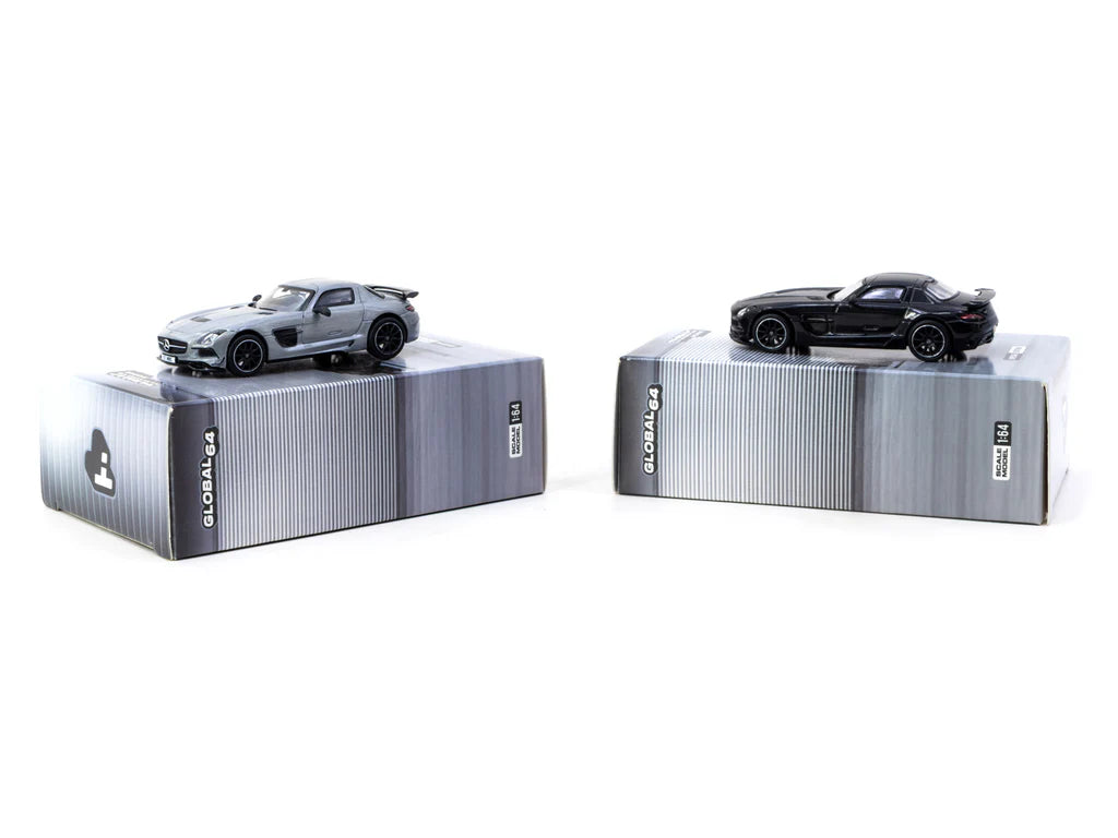Tarmac Works 1/64 Mercedes-Benz SLS AMG Coupé Black Series Black Metallic - Singapore Special Edition - GLOBAL64
