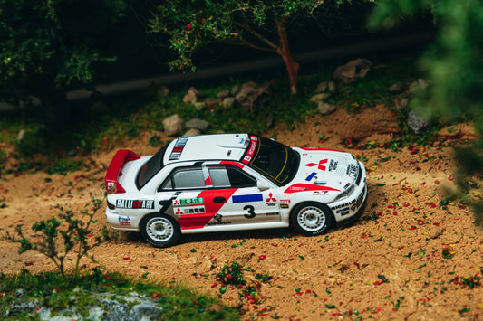 Tarmac Works 1/64 Mitsubishi Lancer Evolution II Hong Kong Beijing Rally 1994 #3 - Tarmac Works GLOBAL64