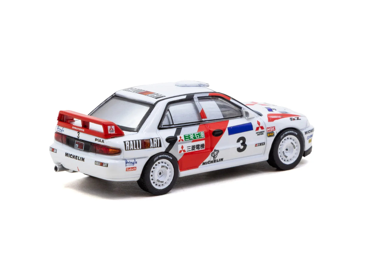 Tarmac Works 1/64 Mitsubishi Lancer Evolution II Hong Kong Beijing Rally 1994 #3 - Tarmac Works GLOBAL64