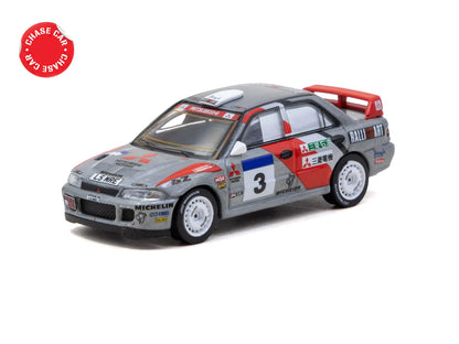 Tarmac Works 1/64 Mitsubishi Lancer Evolution II Hong Kong Beijing Rally 1994 #3 - Tarmac Works GLOBAL64