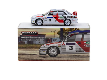 Tarmac Works 1/64 Mitsubishi Lancer Evolution II Hong Kong Beijing Rally 1994 #3 - Tarmac Works GLOBAL64