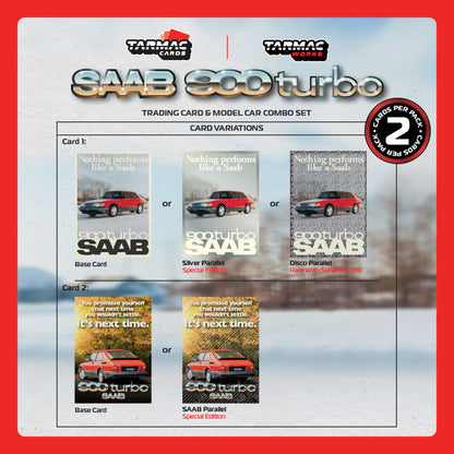 Tarmac Works 1/64 Saab 900 Turbo Red with Tarmac Cards - GLOBAL64