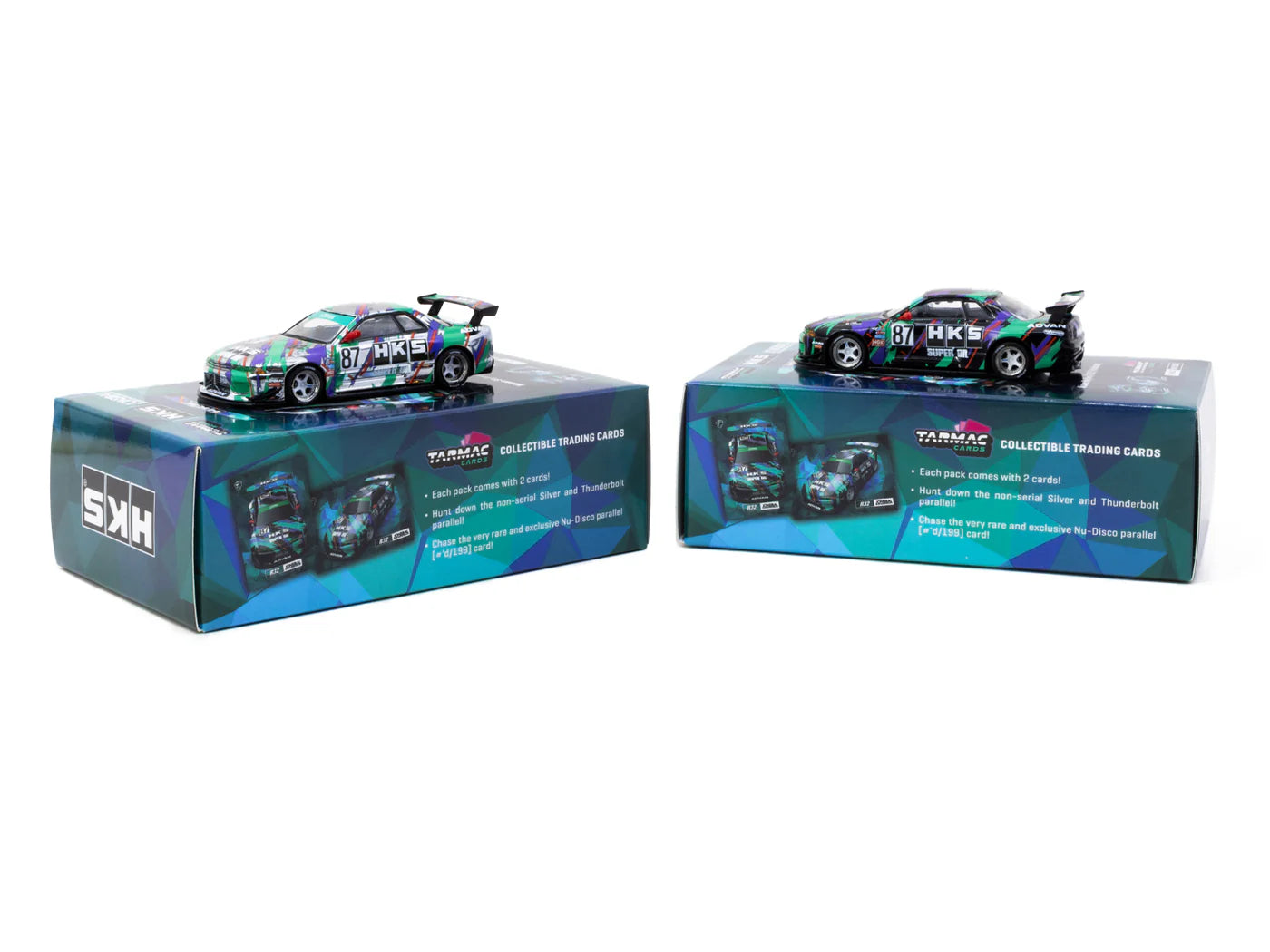 Tarmac Works 1/64 Nissan Skyline (R32) Widebody HKS with Tarmac Cards Combo Set - Designed by Jon Sibal - Tarmac Works GLOBAL64