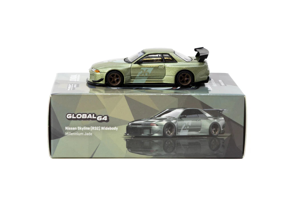 Tarmac Works 1/64 Nissan Skyline (R32) Widebody Millennium Jade - Designed by Jon Sibal - Tokyo Auto Salon 2026 Special Edition - Tarmac Works GLOBAL64