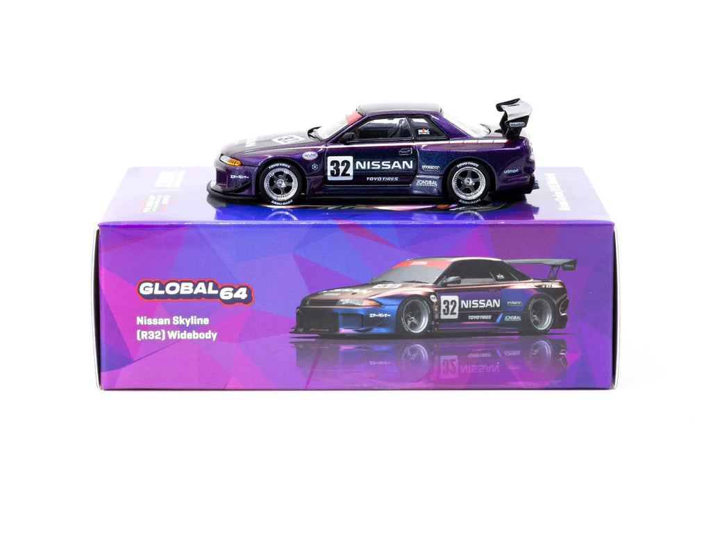 Tarmac Works 1/64 Nissan Skyline (R32) Widebody Midnight Purple - GLOBAL64