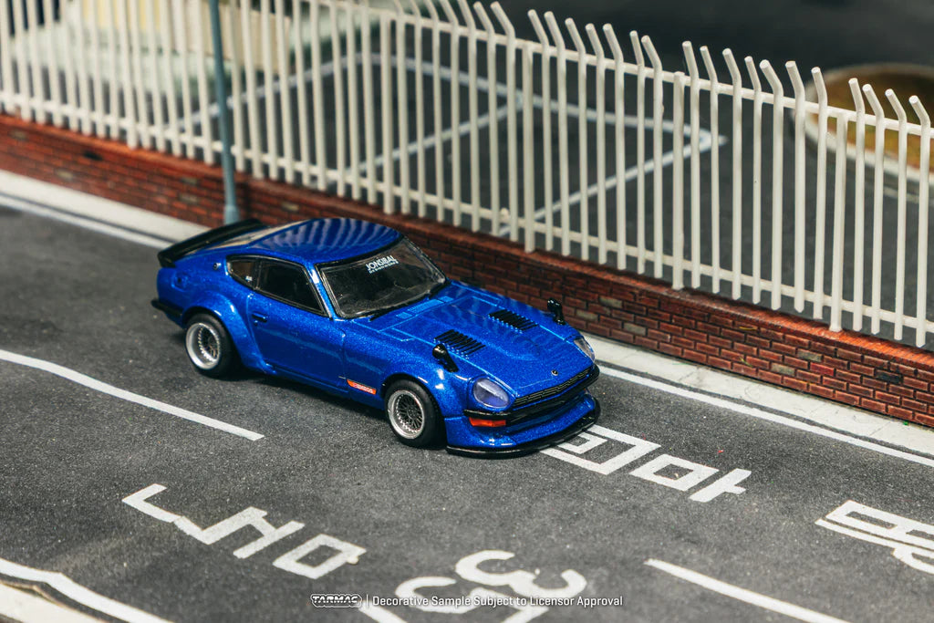 Tarmac Works 1/64 Nissan Fairlady Z S30 Widebody Blue - Designed by Jon Sibal - GLOBAL64