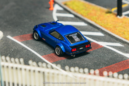 Tarmac Works 1/64 Nissan Fairlady Z S30 Widebody Blue - Designed by Jon Sibal - GLOBAL64