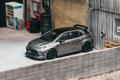 Tarmac Works 1/64 Toyota GR Corolla Grey with oil can packaging - Tarmac Works GLOBAL64